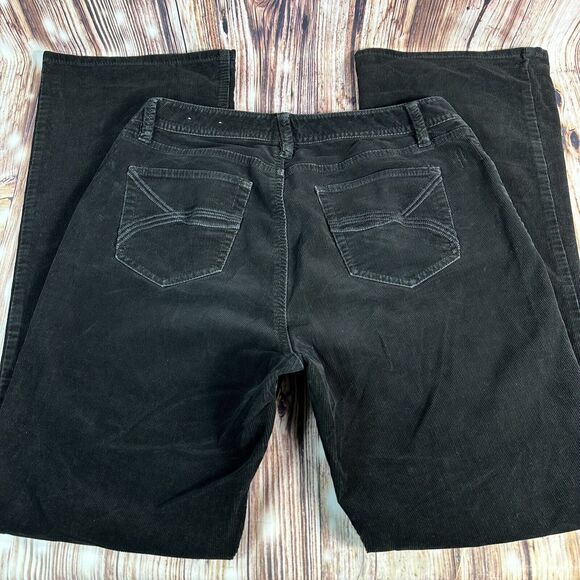Eddie Bauer Size 8 Black Boot Cut Mid Rise Corduroy Pants Slacks Trouser 28x30.5 - Picture 3 of 11